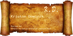Kriston Dominik névjegykártya